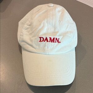 Kendrick Lamar White Cap with Red Embroidery